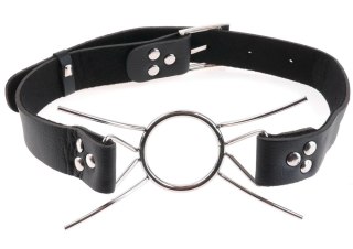 Fetish Fantasy Extreme - Czarny knebel z pierścieniem i stalowymi rozporkami