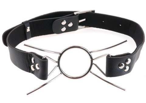 Fetish Fantasy Extreme - Czarny knebel z pierścieniem i stalowymi rozporkami