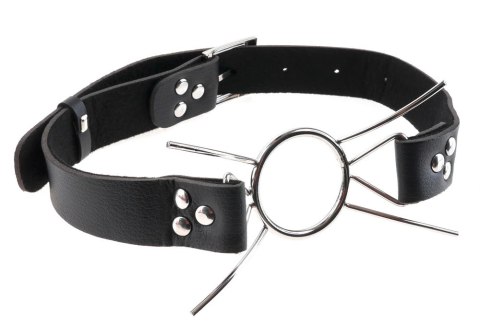 Fetish Fantasy Extreme - Czarny knebel z pierścieniem i stalowymi rozporkami