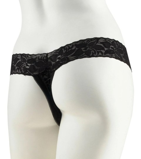 Fetish Fantasy Series Hanky Spank Me - Koronkowe stringi z systemem wibracji, czarne