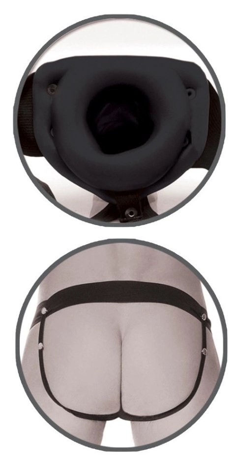 Fetish Fantasy Series Strap-On System czarny 15 cm lekko zakrzywiony