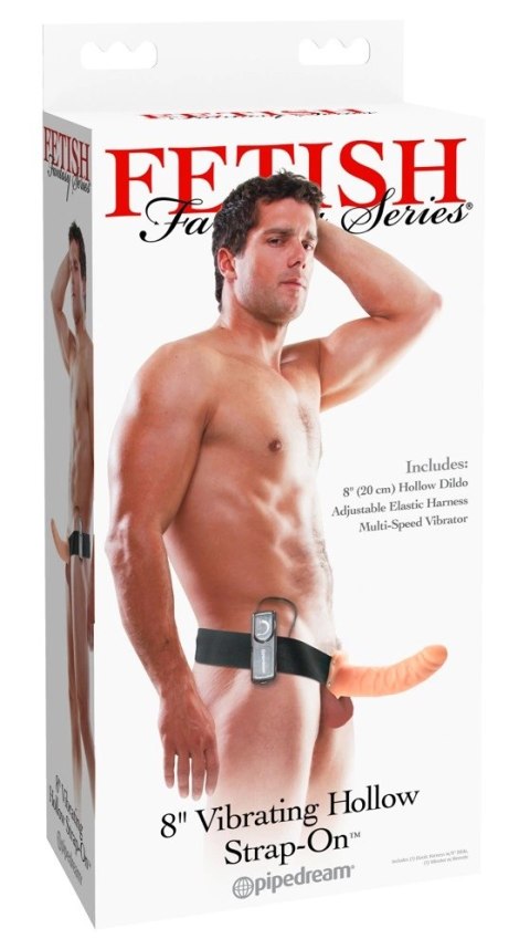 Fetish Fantasy Series Uprząż z pustym wkładem i wibracjami cielista 20 cm