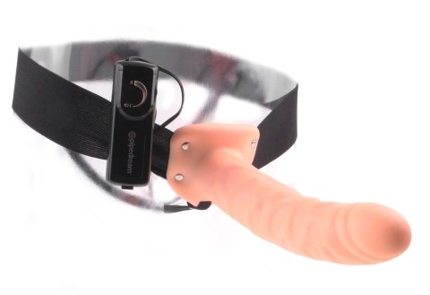 Fetish Fantasy Series Uprząż z pustym wkładem i wibracjami cielista 20 cm