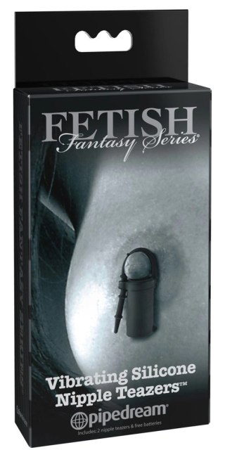 Fetish Fantasy Series Wibrujące zaciski silikonowe czarne 6 cm