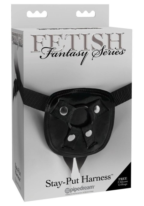 Fetish Fantasy Series uprząż regulowana 3 pierścienie lakierowana