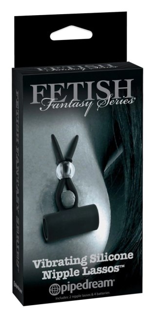 Fetish Fantasy Zaciski na sutki z wibracją i silikonową powierzchnią czarne