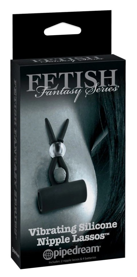 Fetish Fantasy Zaciski na sutki z wibracją i silikonową powierzchnią czarne