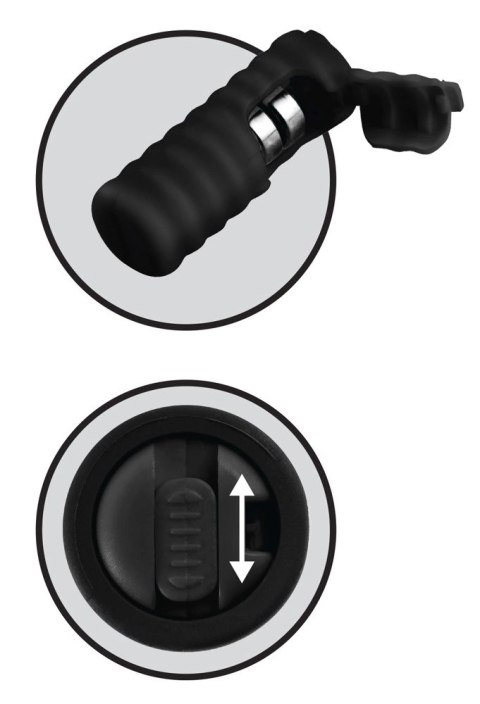 Fetish Fantasy Zaciski na sutki z wibracją i silikonową powierzchnią czarne