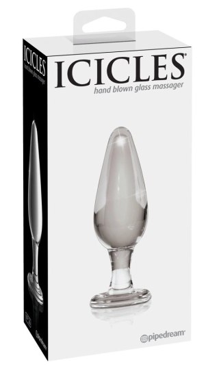 Icicles Model 26 Szklany korek do masażu ręcznie wykonany 11 cm