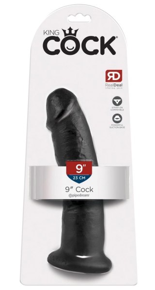King Cock 24 cm Czarny Model Zakrzywiony z Przyssawką PVC