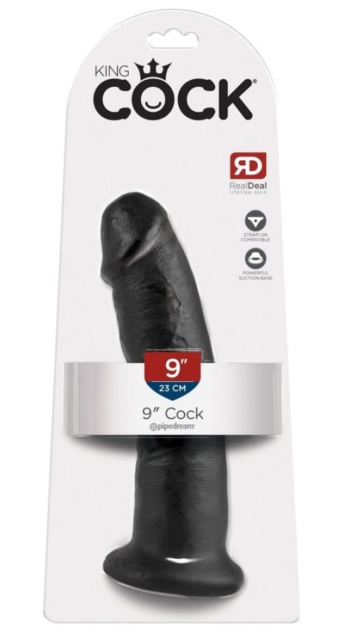 King Cock 24 cm Czarny Model Zakrzywiony z Przyssawką PVC