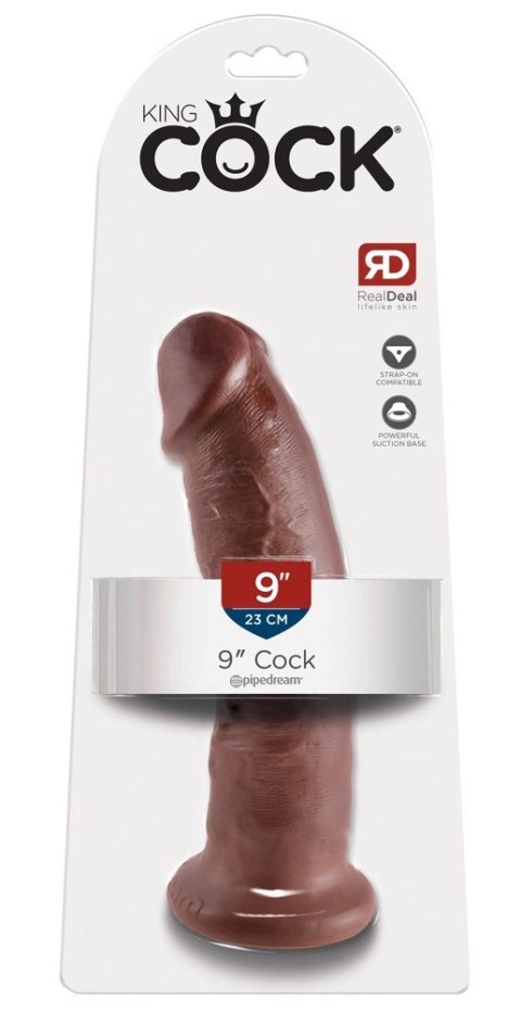 King Cock Anatomiczny Model Zakrzywiony z Przyssawką 24cm Brązowy