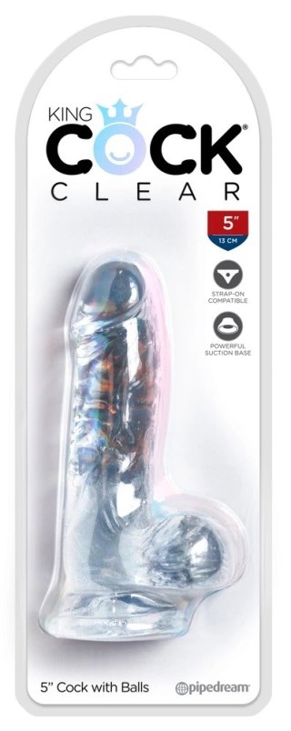 King Cock Clear model 13 cm z przyssawką i anatomiczną podstawą przezroczysty