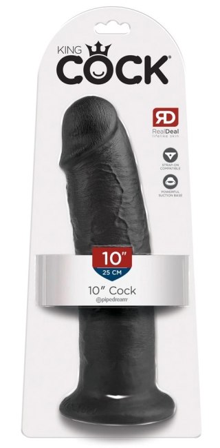 King Cock Czarny Model Zakrzywiony 25 cm z Przyssawką PVC