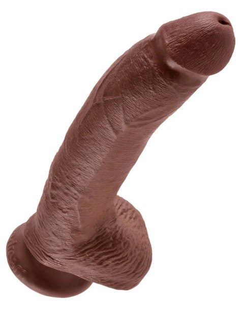 King Cock Model 23 cm brązowy - anatomiczny kształt, przyssawka, PVC