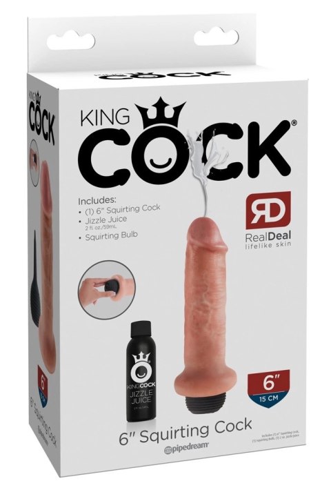 King Cock Model Wytryskowy 15 cm Jasny PVC Anatomiczny System