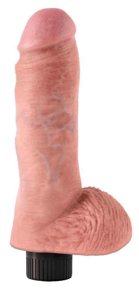 King Cock Wibrator Anatomiczny 24 cm z Przyssawką Jasny Kolor Skory