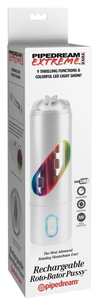 PET Wibrująca maszyna intymna 9 trybow rotacji biała 24,1 cm