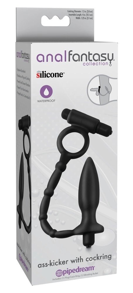 Pipedream Anal Fantasy korek z pierścieniem wibrującym silikonowy 10 cm