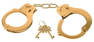 Pipedream Fetish Fantasy Gold kajdanki z kluczykiem, złote, z systemem bezpieczeństwa