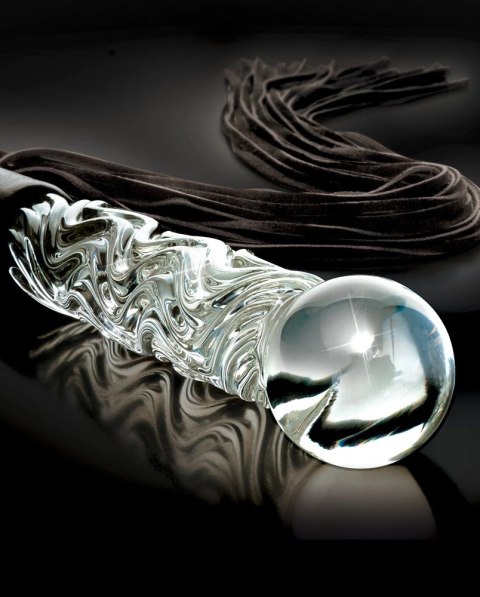 Pipedream Icicles No. 38 - szklany model z rączką i paskami, 63 cm