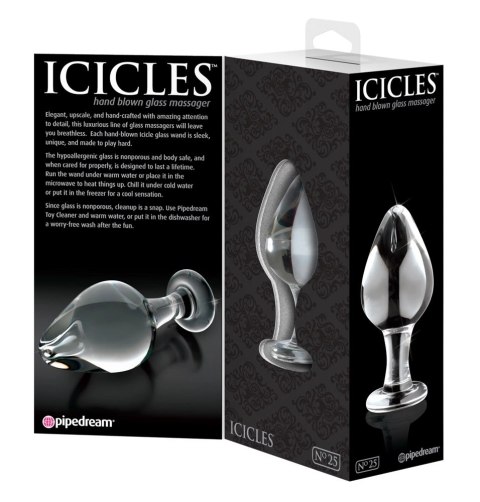 Pipedream Icicles Szklany korek do masażu hipoalergiczny 9 cm