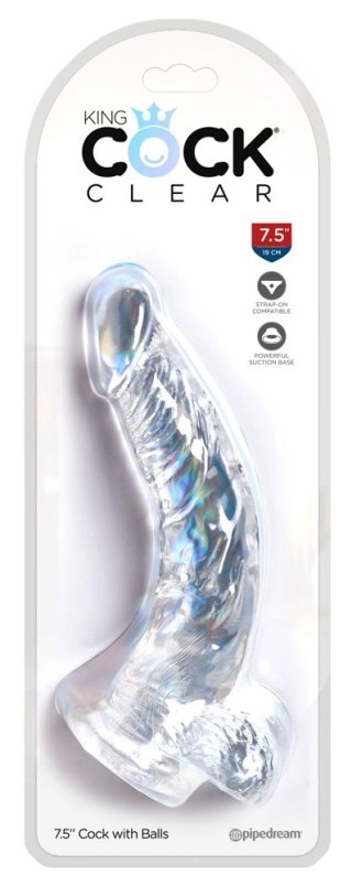 Pipedream King Cock Clear 19 cm - przezroczysty model z przyssawką