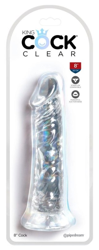 Pipedream King Cock Clear 20 cm - Przezroczysty model z przyssawką