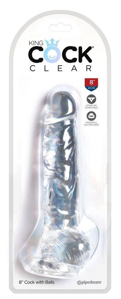 Pipedream King Cock Clear 20 cm - model przezroczysty z przyssawką