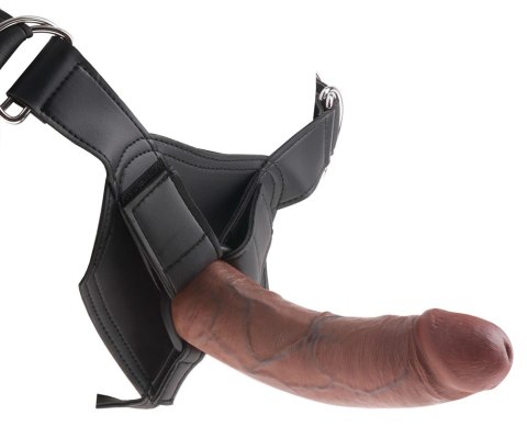 Pipedream King Cock Uprząż z nasadką 20 cm ciemna, system regulacji