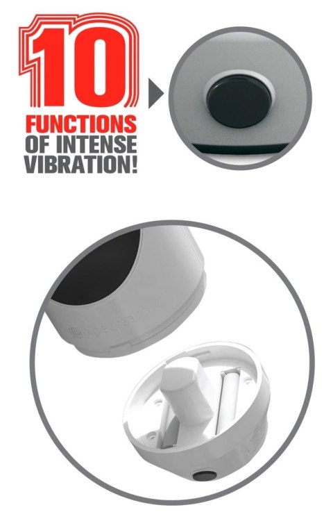 Pipedream PET Podwojna maszyna intymna wibrująca, biała, 23,7 cm