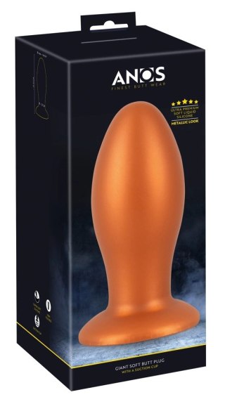 ANOS Wtyczka Stożkowa z Przyssawką XL 16 cm Pomarańczowa Silikon