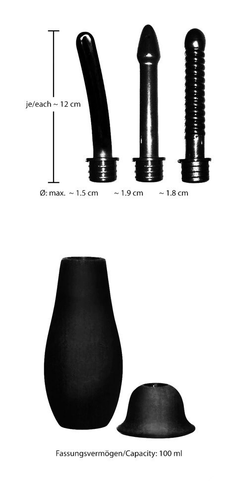 Bad Kitty Zestaw Higieniczny Prysznic Intymny 3 Końcowki Czarny 100ml