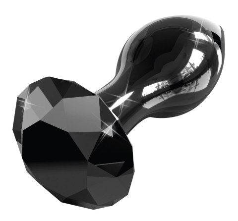 Icicles Szklany stożkowy korek z ozdobnym kryształem 9 cm czarny