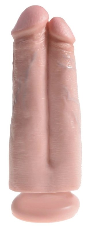 King Cock Double Model 18 cm jasny - anatomiczna maszyna intymna z przyssawką