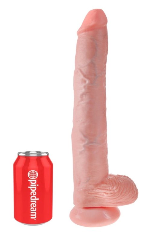 King Cock Duży model anatomiczny z przyssawką 36 cm jasny beż