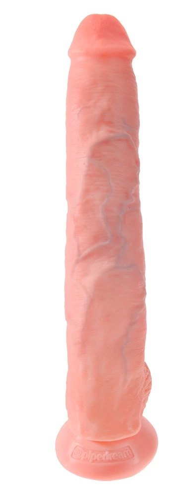 King Cock Duży model anatomiczny z przyssawką 36 cm jasny beż