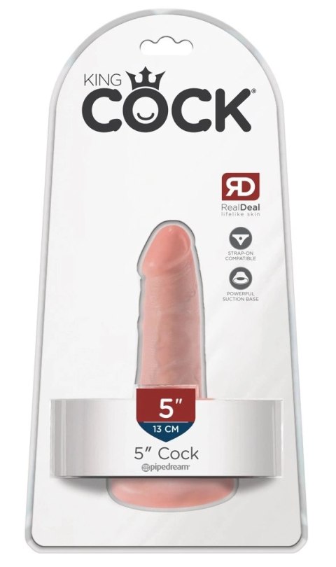 King Cock Model 13 cm Jasny - Elastyczny z Przyssawką PVC