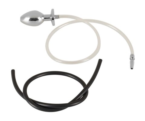 Mystim Plug & Play - Zestaw intymny ze stali nierdzewnej i silikonową rurką