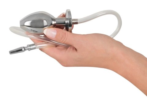 Mystim Plug & Play - Zestaw intymny ze stali nierdzewnej i silikonową rurką