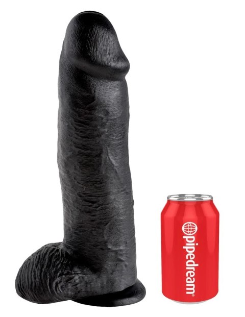 Pipedream King Cock Czarny model z jądrami 30 cm przyssawka PVC