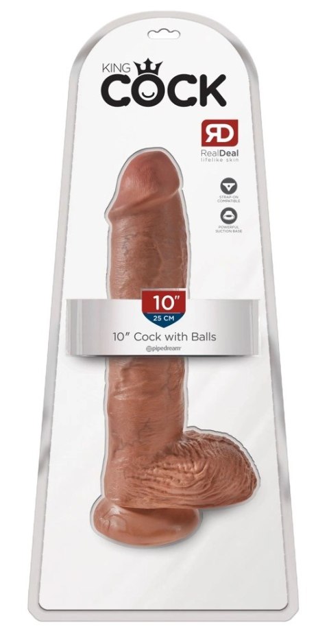 Pipedream King Cock model anatomiczny 25 cm ciemny PVC z przyssawką