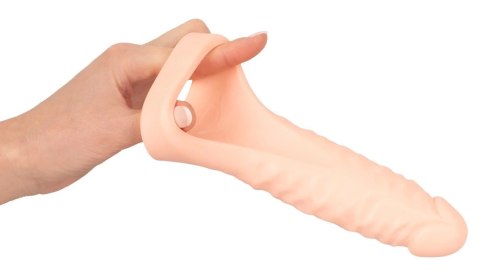 Realistixxx Double Fucker - Pierścień elastyczny z anatomiczną nakładką 18 cm