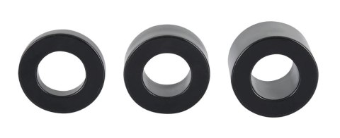 Rebel Zestaw 3 pierścieni anatomicznych TPR czarne rożne szerokości