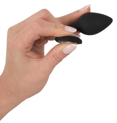 You2Toys Korek silikonowy serce z kryształem 7,3 cm czarny