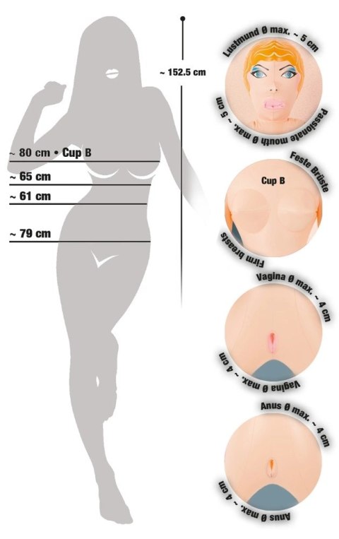 You2Toys Elements Series Storm - Nadmuchiwana sylwetka 152 cm z detalami twarzy