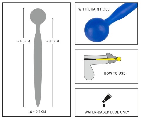 You2Toys Model Blue silikonowa sonda intymna z kulką 9,6 cm