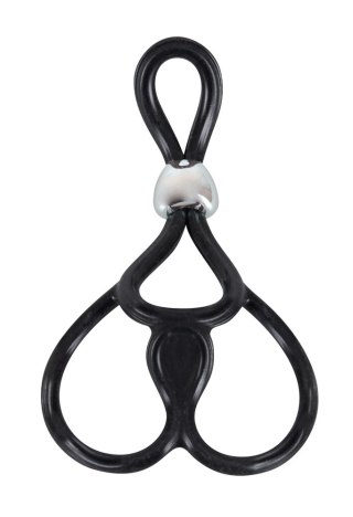 You2Toys Potrojny Pierścień Regulowany Czarny Silikon 13cm