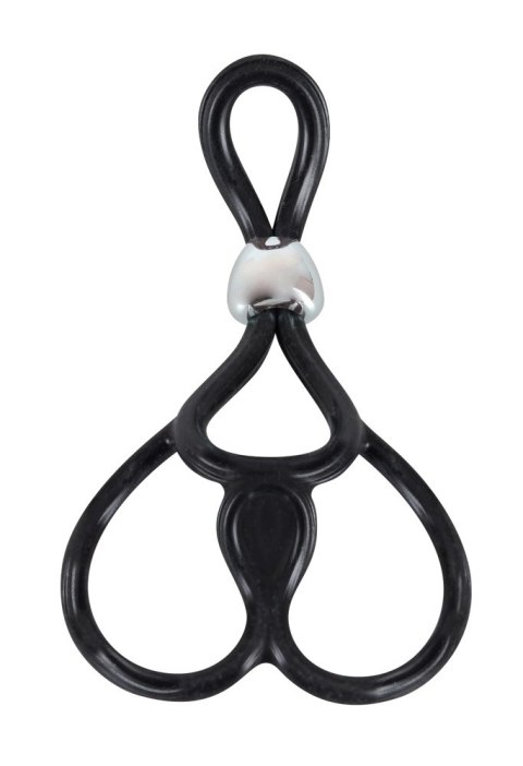 You2Toys Potrojny Pierścień Regulowany Czarny Silikon 13cm