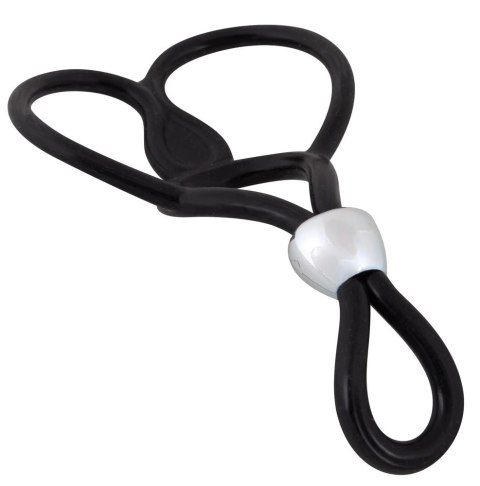 You2Toys Potrojny Pierścień Regulowany Czarny Silikon 13cm